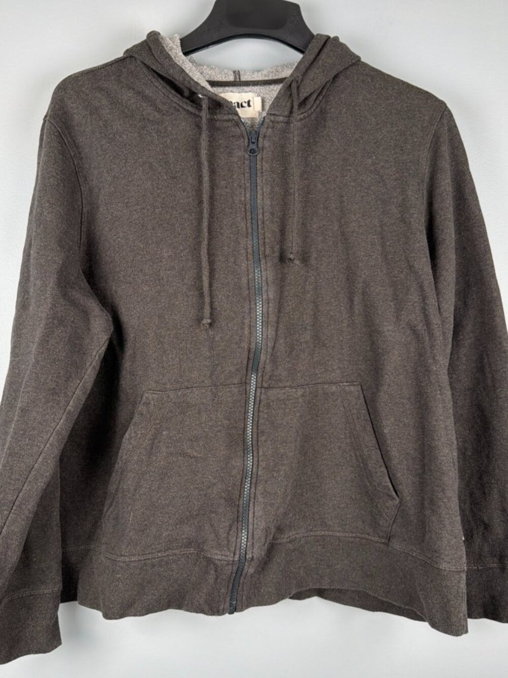 Pact Hoodie Womens XXL Gray Full Zip Hooded Organic Cotton Winter Casual Punk